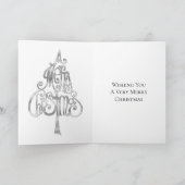 Rose Gold Sparkle Minze Glitzer Tree Karte (Innenseite)