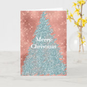 Rose Gold Sparkle Minze Glitzer Tree Karte (Gelbe Blume)