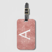 Rose Gold-Sparkle-Monogramm-Name Gepäckanhänger (Vorderseite Vertikal)