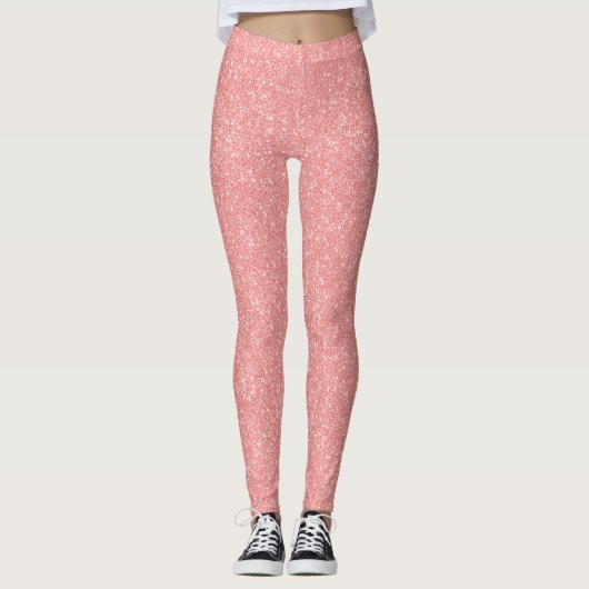 Rose Gold Sparkle Pattern – Luxury Blush Metallic  Leggings (Vorderseite)