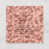 Rose Gold Sparkle Tiles Beauty Stylist Quadratische Visitenkarte (Rückseite)