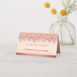 Rose Gold Sparkle Tropfen TischEscort Card Platzkarte