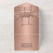 Rose Gold Sparkle UAWG Elegante All In One Einladung (Außenbereich)
