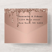 Rose Gold Sparkle UAWG Elegante All In One Einladung (Rückseite)