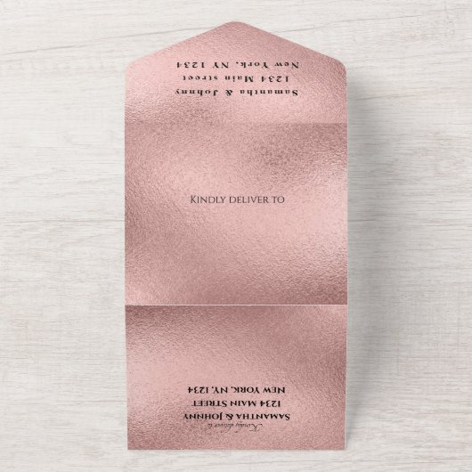 Rose Gold Sparkle UAWG Elegante All In One Einladung (Außenbereich)