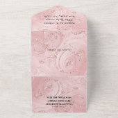 Rose Gold Sparkle UAWG Elegante Moderne Hochzeit All In One Einladung (Außenbereich)