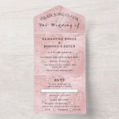 Rose Gold Sparkle UAWG Elegante Moderne Hochzeit All In One Einladung (Innen Boden)