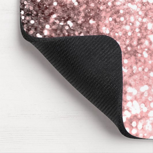 Rose Gold Sparkline Glitzer Funkelnd Glamour Mousepad (Ecke)