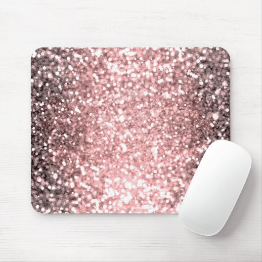 Rose Gold Sparkline Glitzer Funkelnd Glamour Mousepad (Mit Mouse)