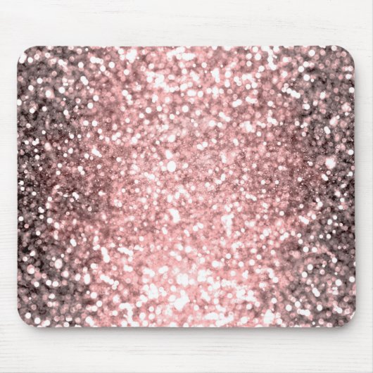 Rose Gold Sparkline Glitzer Funkelnd Glamour Mousepad (Vorne)