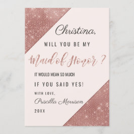 Rose Gold Sparkling Glitzer Sequin Trauzeugin Einladung