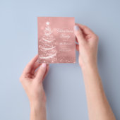 Rose Gold Sparkling Xmas Tree Einladung Programm M Flyer (Gruppe)