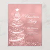 Rose Gold Sparkling Xmas Tree Einladung Programm M Flyer (Vorne)