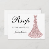 Rose Gold Sparklover ganzjährig / Bridal UAWG RSVP Karte (Vorne/Hinten)