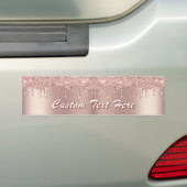 Rose Gold Sparkly Bumper Sticker with Custom Text Autoaufkleber (Auf Auto)