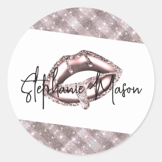 Rose Gold Sparkone Glitzer Tropfen Runder Aufkleber (Vorderseite)