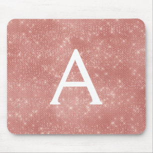 Rose Gold Sparkone Monogramm Name Mousepad