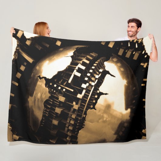 Rose Gold Spherische Abstrakt Fleecedecke (Beispiel)