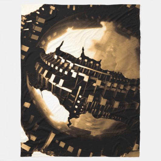 Rose Gold Spherische Abstrakt Fleecedecke (Vorderseite)