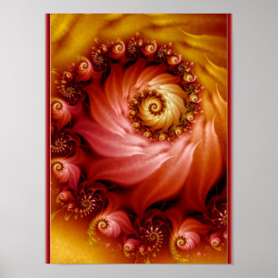 Rose Gold Spirale Blume Poster