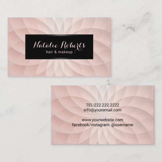 Rose Gold Spirale Moderne Haare & Makeup Beauty Sa Visitenkarte (Vorne/Hinten)