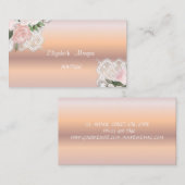 Rose Gold, Spitze, Aquarellfarben Blume Visitenkarte (Vorne/Hinten)