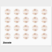 Rose-Gold-Spitzenfloral Mandala Geometrisches Desi Runder Aufkleber (Blatt)