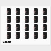 Rose Gold Split Custom Monogram E F G H I J Quadratischer Aufkleber (Blatt)