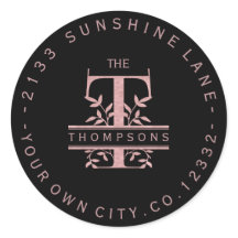 Rose Gold Split Custom Monogram T U W Y X Z