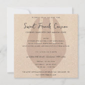 ROSE GOLD SPOON FORK COOKING KLASSE EINLADEN VORLA EINLADUNG (Vorderseite)