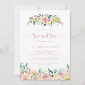 Rose Gold Spring Blumensip und sehen Einladung (Vorderseite)