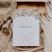 Rose Gold Spring Blumentaufen Einladung