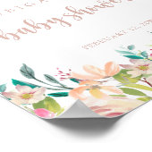 Rose Gold Spring Floral Baby Dusche Willkommen Poster (Ecke)