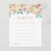 Rose Gold Spring Floral Bucket List Karten (Vorderseite)