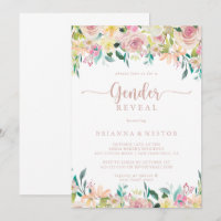 Rose Gold Spring Floral Gender Reveal Party