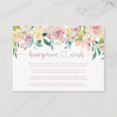 Rose Gold Spring Floral Honeymoon Wish Begleitkarte (Vorderseite)