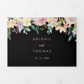 Rose Gold Spring Floral Wedding Dreifach Gefaltete Einladung (Cover)