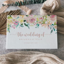 Rose Gold Spring Floral Wedding Gästebuch