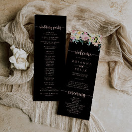 Rose Gold Spring Floral Wedding Program Programm