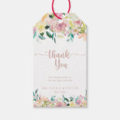 Rose Gold Spring Floral Wedding Vielen Dank Geschenkanhänger (Vorderseite)