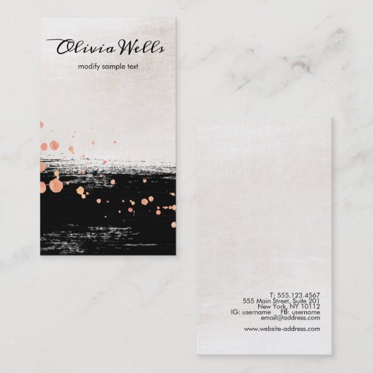 Rose Gold Spritzer Visitenkarte (Vorne/Hinten)