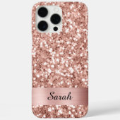 Rose Gold Square Glitzer Shimmer Strip Foil Case-Mate iPhone Hülle (Rückseite)