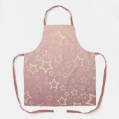 Rose Gold Sstars Muster Pink Metallic Holographic Schürze (Vorderseite)