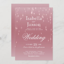 Rose Gold Star Lights Einladung