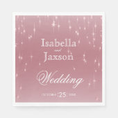 Rose Gold Star Lights Serviette (Vorderseite)