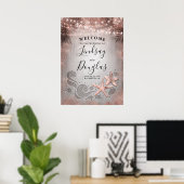 Rose Gold Starfish Beach Begrüßungszeichen Poster (Heimbüro)