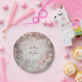 Rose Gold Starfish Tropical Beach Hochzeit Pappteller (Party)