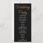 Rose Gold Stars Celestial Black Wedding Program (Rückseite)