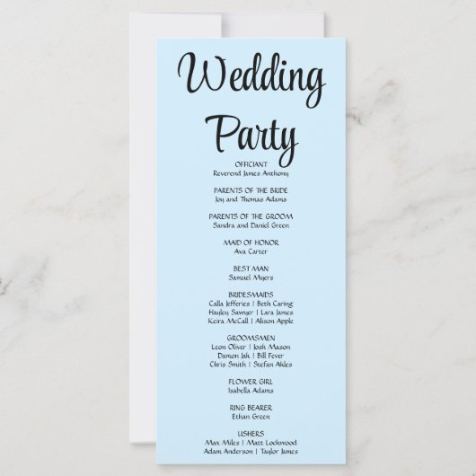 Rose Gold Stars Crescent Moon Blue Wedding Program (Rückseite)