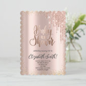 Rose Gold, Stars Kinderdusche Einladung (Stehend Vorderseite)